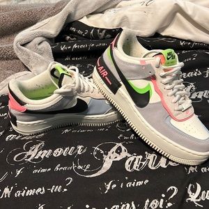 nike air force 1’s, size 8.5, multicolor. worn once or twice